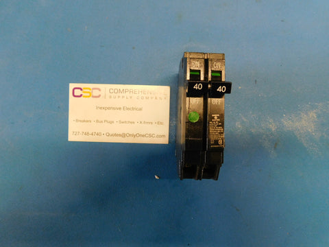 THQP240 - GE 40A Amp 2P Pole 10kA@120/240V Plug On Thin Circuit Breaker - Older Series