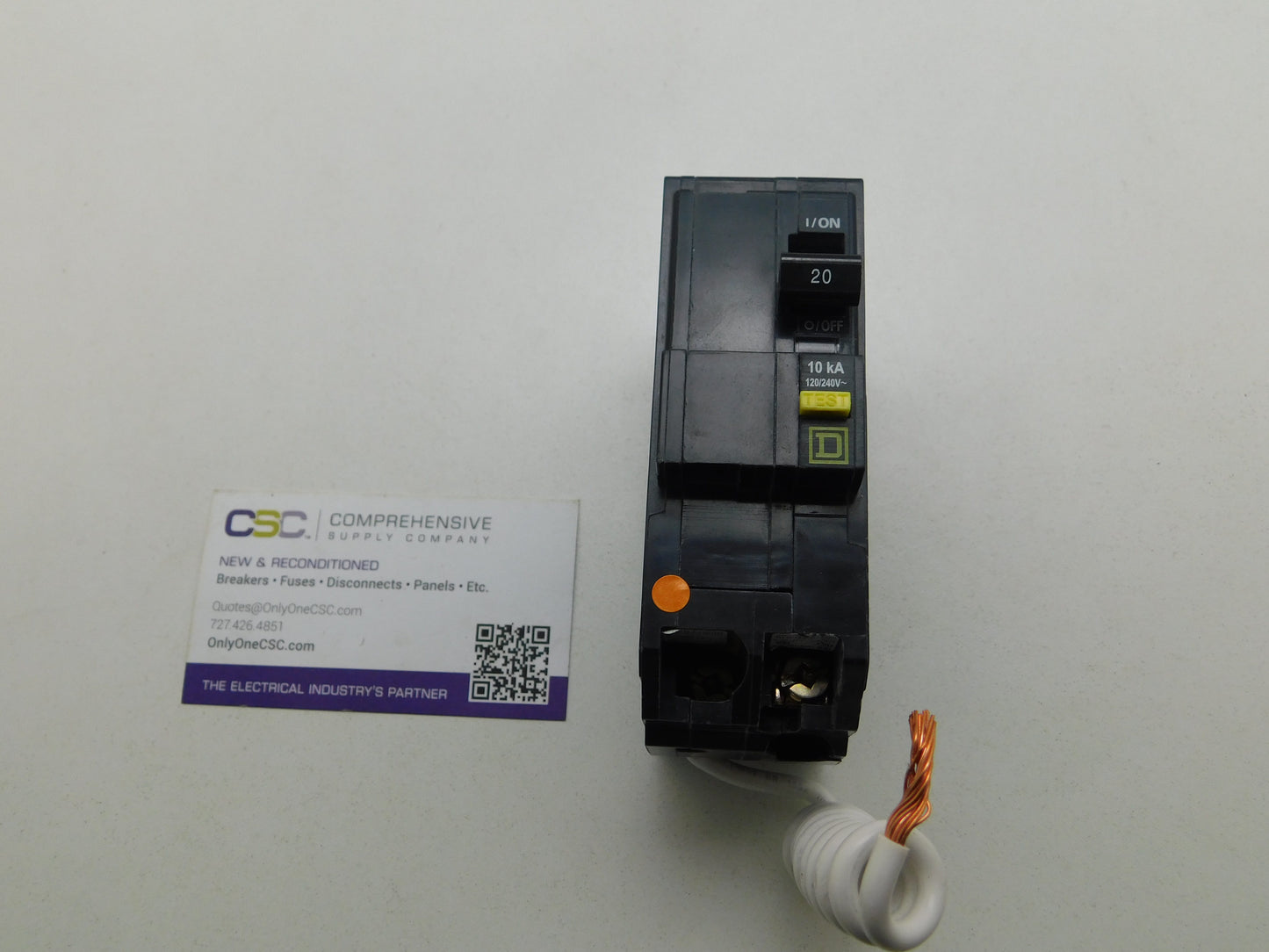 QO220GFI - Square D 20A Amp 2P Pole 10kA@120/240V Plug On Ground Fault GFCI Circuit Breaker