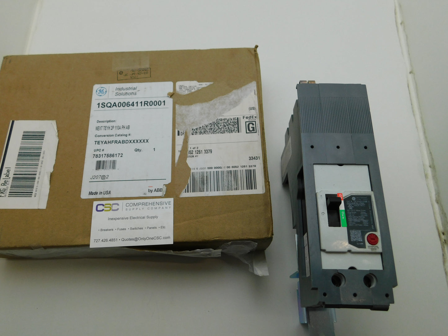 1SQA006411R0001 - GE 110A Amp 2P Pole 35kA@480Y/277V Next Teyh Plug On Circuit Breaker