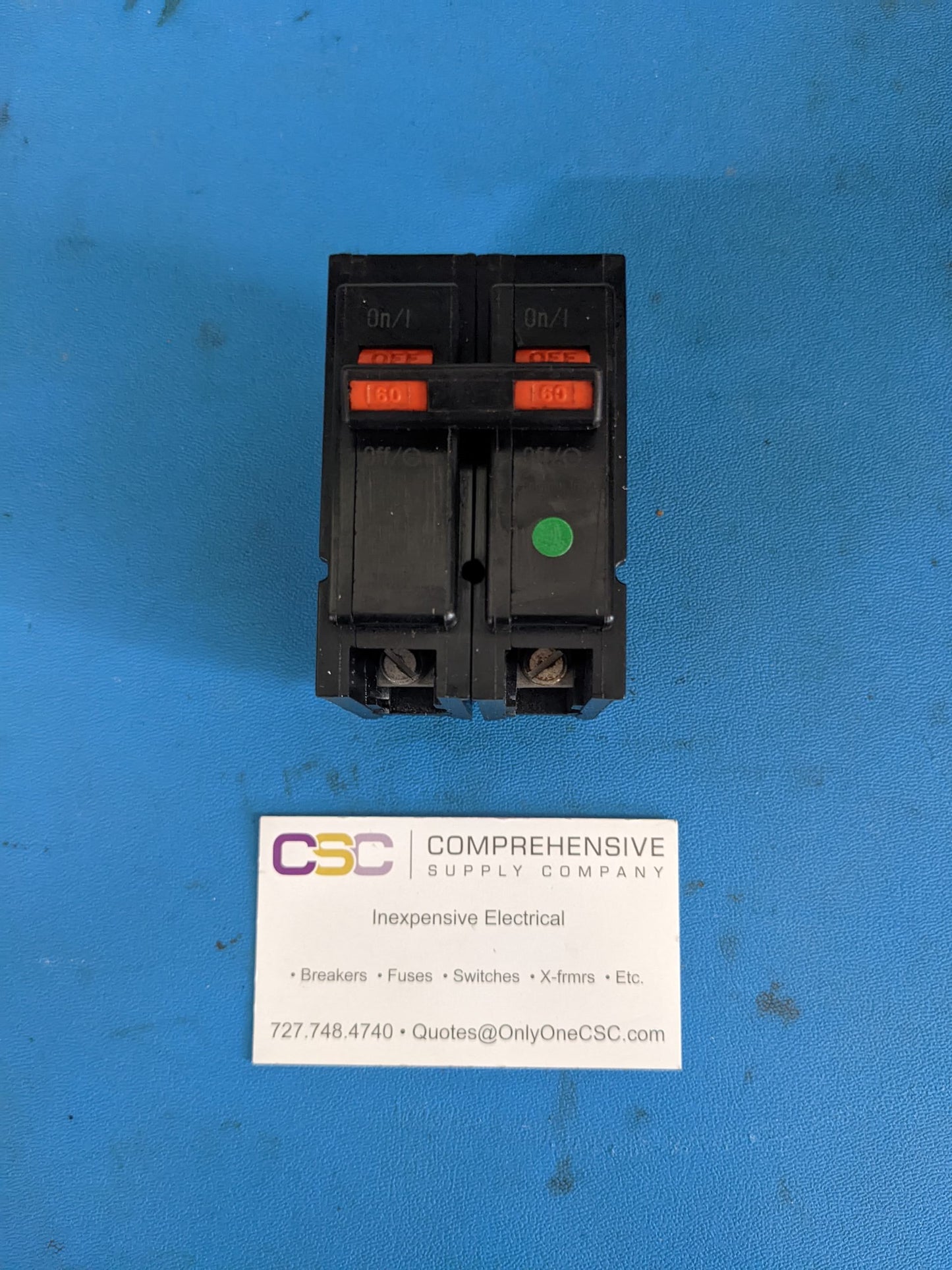 BR260 - Bryant 60A Amp 2P Pole 10kA@120/240V Plug On Circuit Breaker W/ Orange Handle