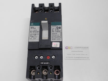TFJ236100WL - GE 100A Amp 3P Pole 600V 22kA@480V Bolt On Circuit Breaker W/Lugs