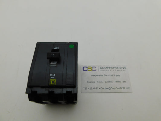 QO310 - Square D 10A Amp 3P Pole 10kA@240V Plug On Circuit Breaker