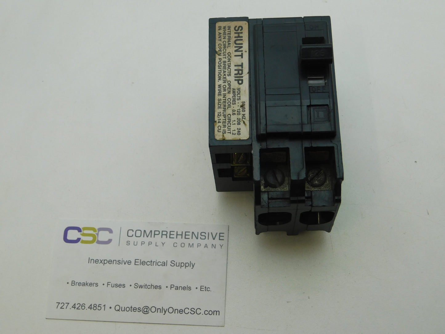 QO21251021 - Square D 125A Amp 2P Pole 10kA@120/240V Plug On Black Circuit Breaker W/120/208/240V Shunt Trip