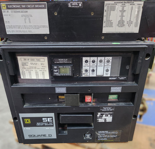 SEF362000LSGES1A4 - Square D 2000A Amp 3P Pole 600V 100kA@480V Eo/Bo Se Sef Circuit Breaker W/Arp100 100% Rating Plug & Lsig Trip