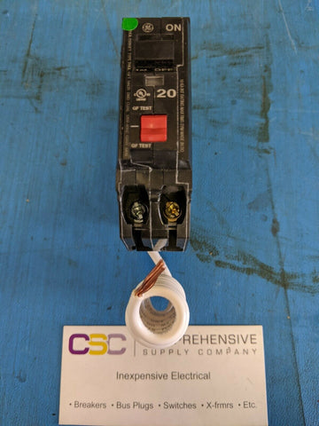 THQL1120GFT - GE 20A Amp 1P Pole 10kA@120V Plug On Ground Fault GFCI Circuit Breaker