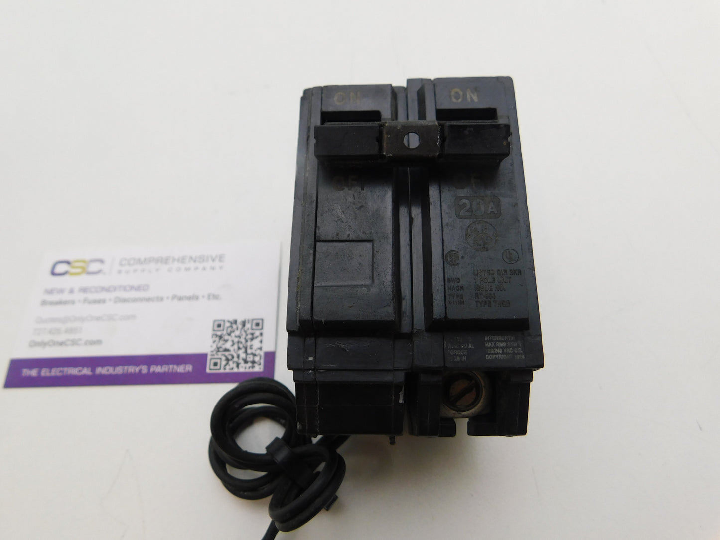 THQB1120ST1 - GE 20A Amp 1P Pole 10kA@120/240V Bolt On Circuit Breaker W/120V Shunt Trip