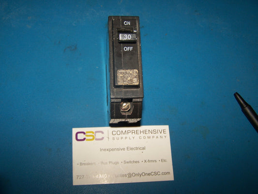 THQB1130 - GE 30A Amp 1P Pole 10kA@120/240V Bolt On Circuit Breaker