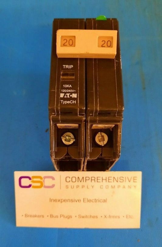 CHF220 - Eaton 20A Amp 2P Pole 10kA@120/240V Plug On Circuit Breaker
