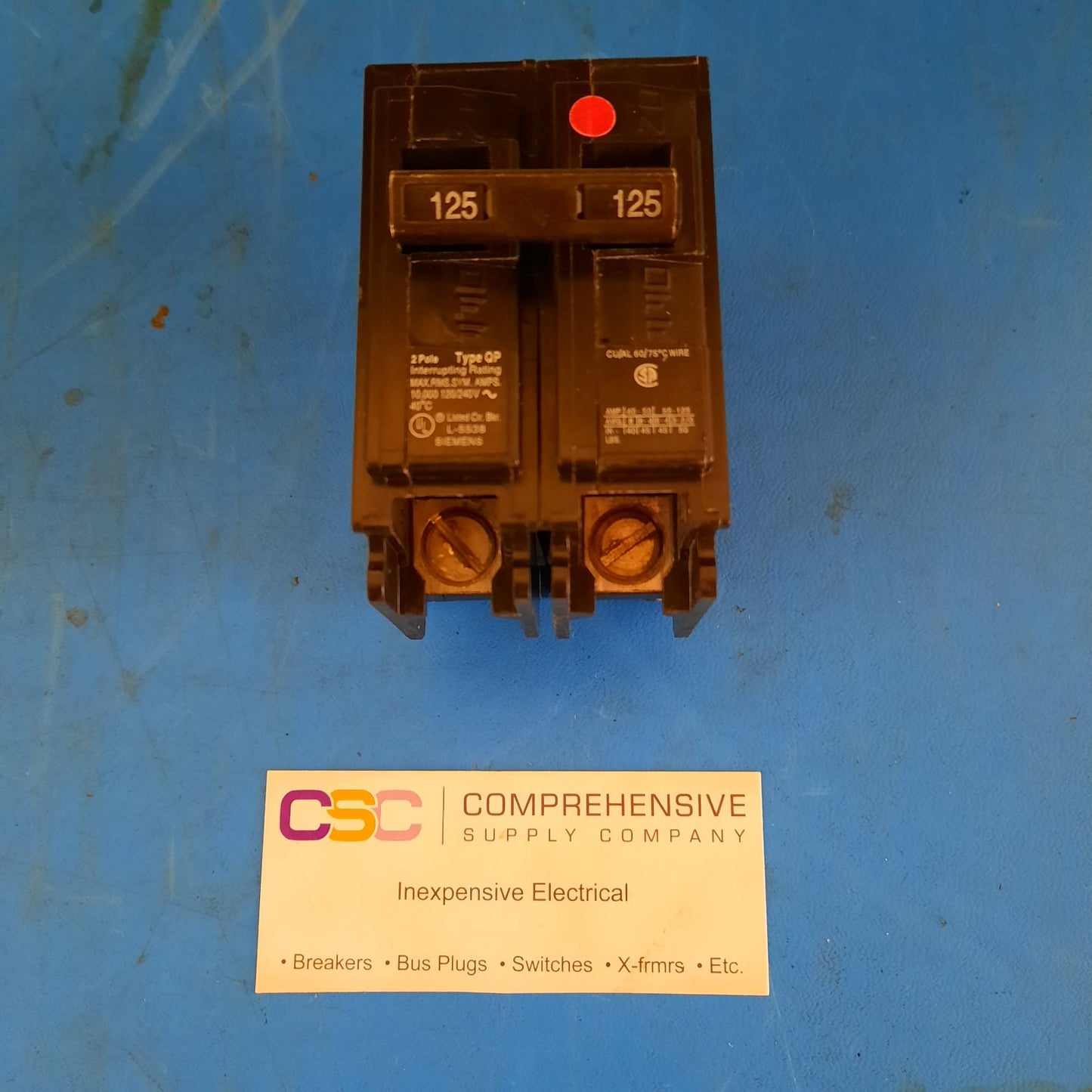 Q2125 - Siemens 125A Amp 2P Pole 10kA@120/240V Plug On Circuit Breaker