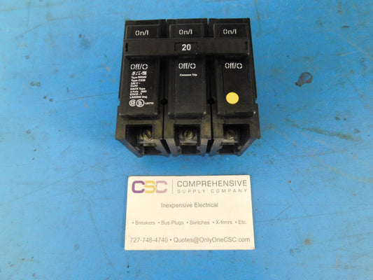 BR320 - Eaton 20A Amp 3P Pole 10kA@240V Plug On Circuit Breaker