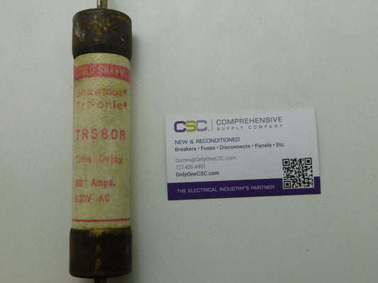 TRS80R - Gould Shawmut 80A Amp 600V Class Rk5 Tri-Onic Time Delay Cartridge Fuse - Original Series