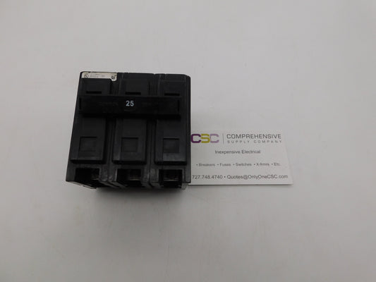 QBHW3025H - Eaton 25A Amp 3P Pole 22kA@240V Bolt On Quicklag Circuit Breaker