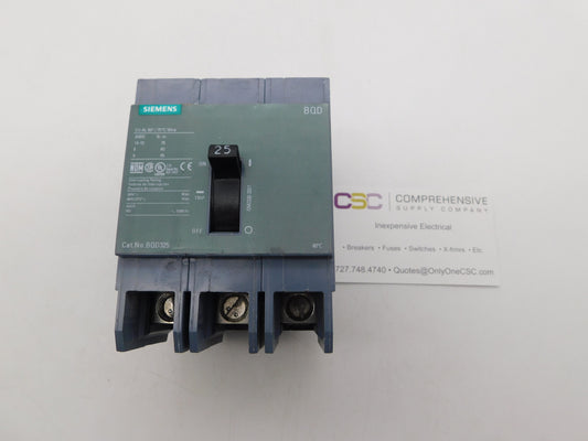 BQD325 - Siemens 25A Amp 3P Pole 14kA@480Y/277V Bolt On Gray Circuit Breaker
