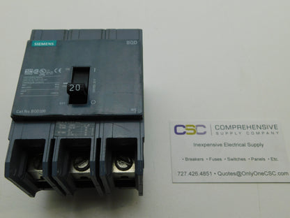 BQD320 - Siemens 20A Amp 3P Pole 14kA@480Y/277V Bolt On Gray Circuit Breaker