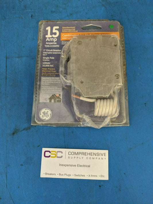 THQL1115AFP2 - GE 15A Amp 1P Pole 10kA@120V Plug On Arc Fault AFCI Circuit Breaker
