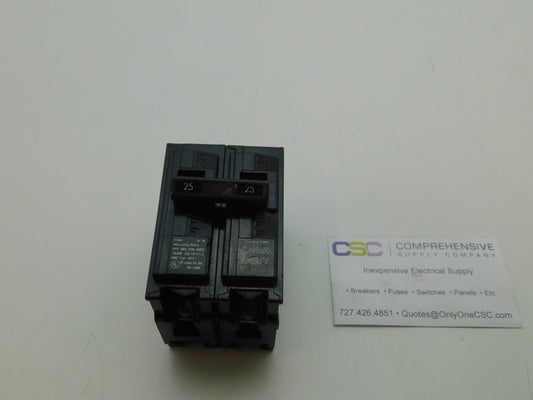 B225 - Siemens 25A Amp 2P Pole 10kA@120/240V Bolt On Circuit Breaker - Older Series