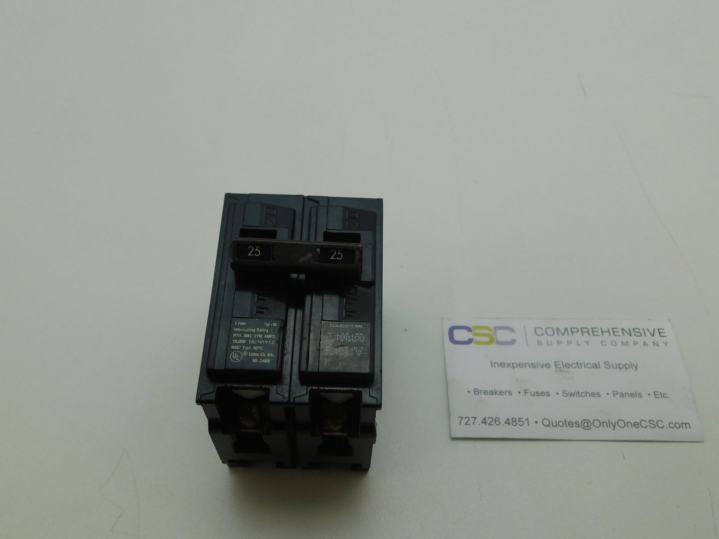 B225 - Siemens 25A Amp 2P Pole 10kA@120/240V Bolt On Circuit Breaker - Older Series