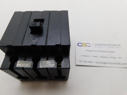 EHB34045 - Square D 45A Amp 3P Pole 14kA@480Y/277V Bolt On Circuit Breaker