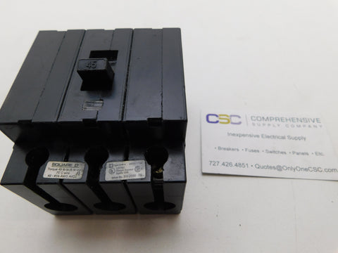 EHB34045 - Square D 45A Amp 3P Pole 14kA@480Y/277V Bolt On Circuit Breaker