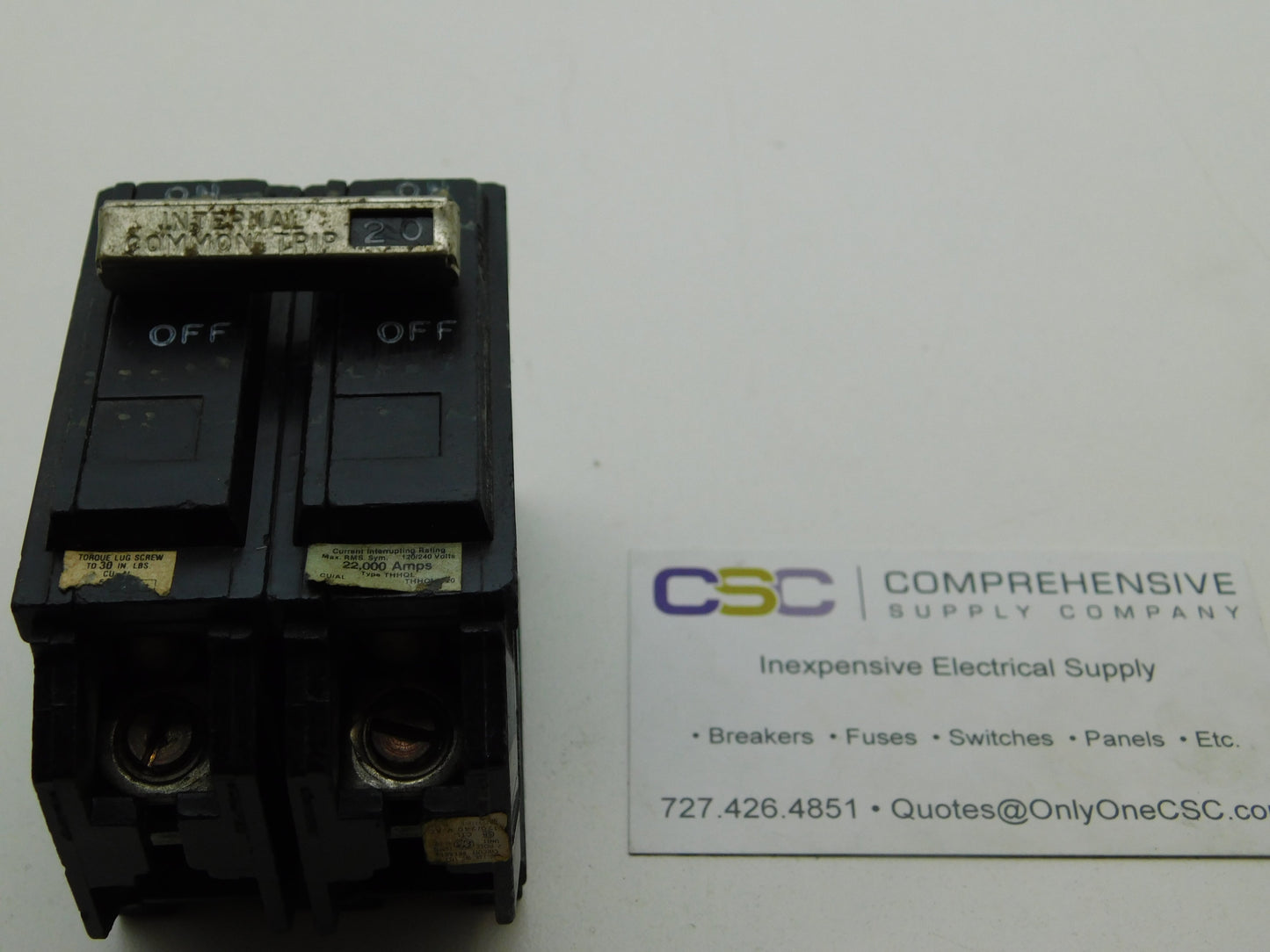 THHQL2120 - GE 20A Amp 2P Pole 22kA@120/240V Plug On Circuit Breaker - Older Series