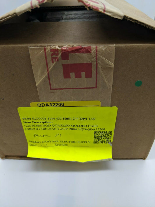 QDA32200 - Square D 200A Amp 3P Pole 25kA@240V I-Line Plug On Powerpact Circuit Breaker