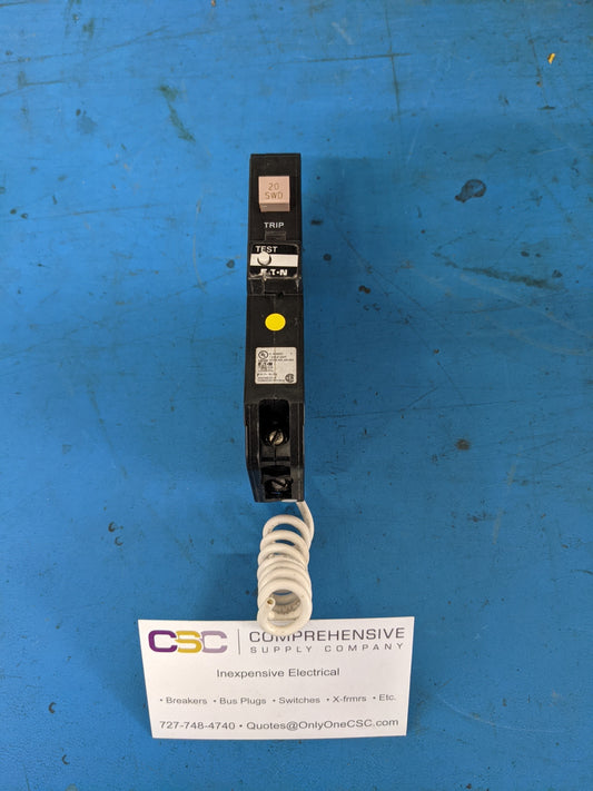 CHFGF120 - Eaton 20A Amp 1P Pole 10kA@120V Plug On Ground Fault GFCI Circuit Breaker