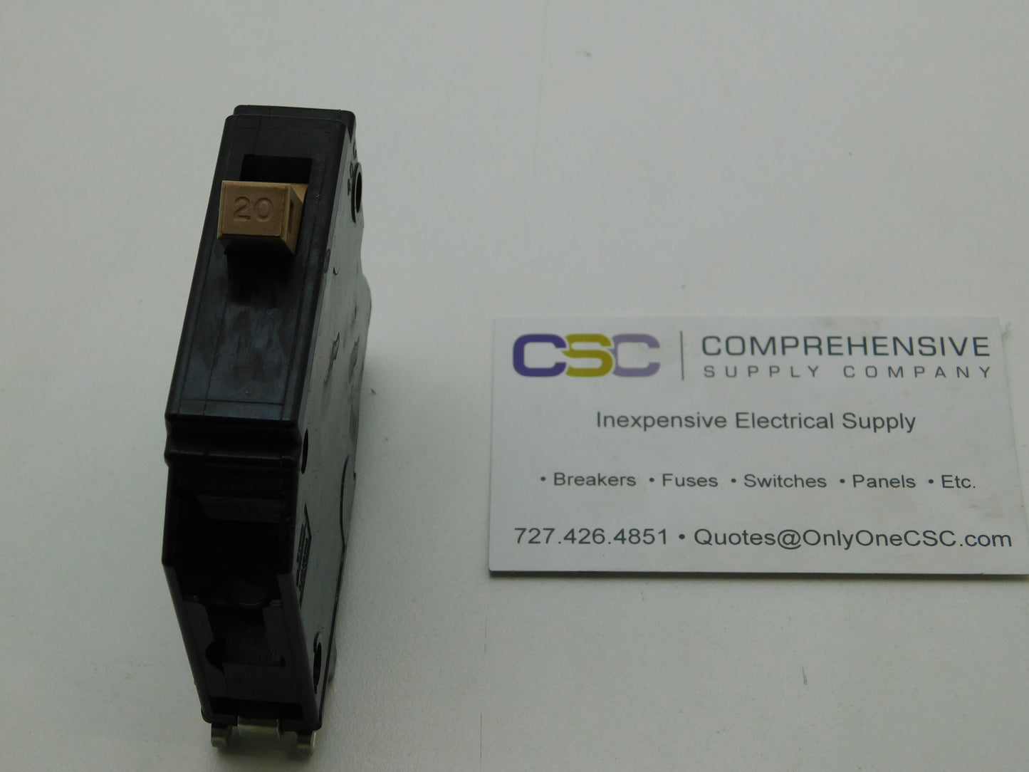 CH120 - Cutler Hammer 20A Amp 1P Pole 10kA@120/240V Plug On Circuit Breaker W/Metal Foot & Half Notch