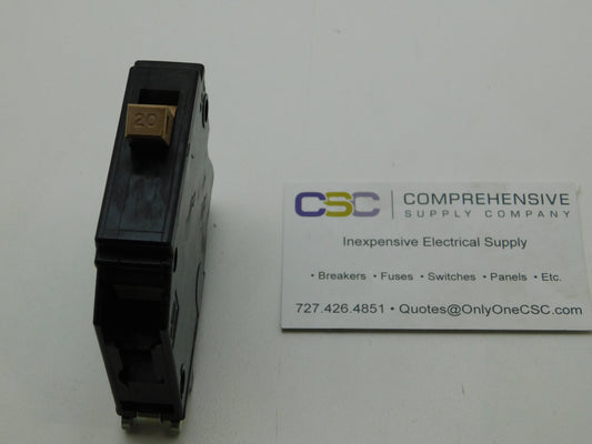 CH120 - Cutler Hammer 20A Amp 1P Pole 10kA@120/240V Plug On Circuit Breaker W/Metal Foot & Half Notch