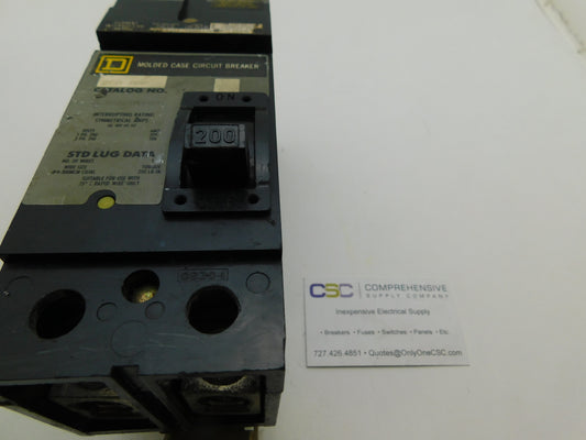 Q222200ABH - Square D 200A Amp 2P Pole 22kA@240V I-Line Plug On W/Gray Label