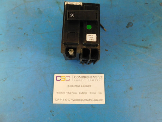 BAB1020S - Eaton 20A Amp 1P Pole 10kA@120/240V Bolt On Circuit Breaker W/120V Shunt Trip