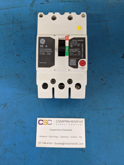 TEYD3030B - GE 30A Amp 3P Pole 25kA@480Y/277V Bolt On Circuit Breaker