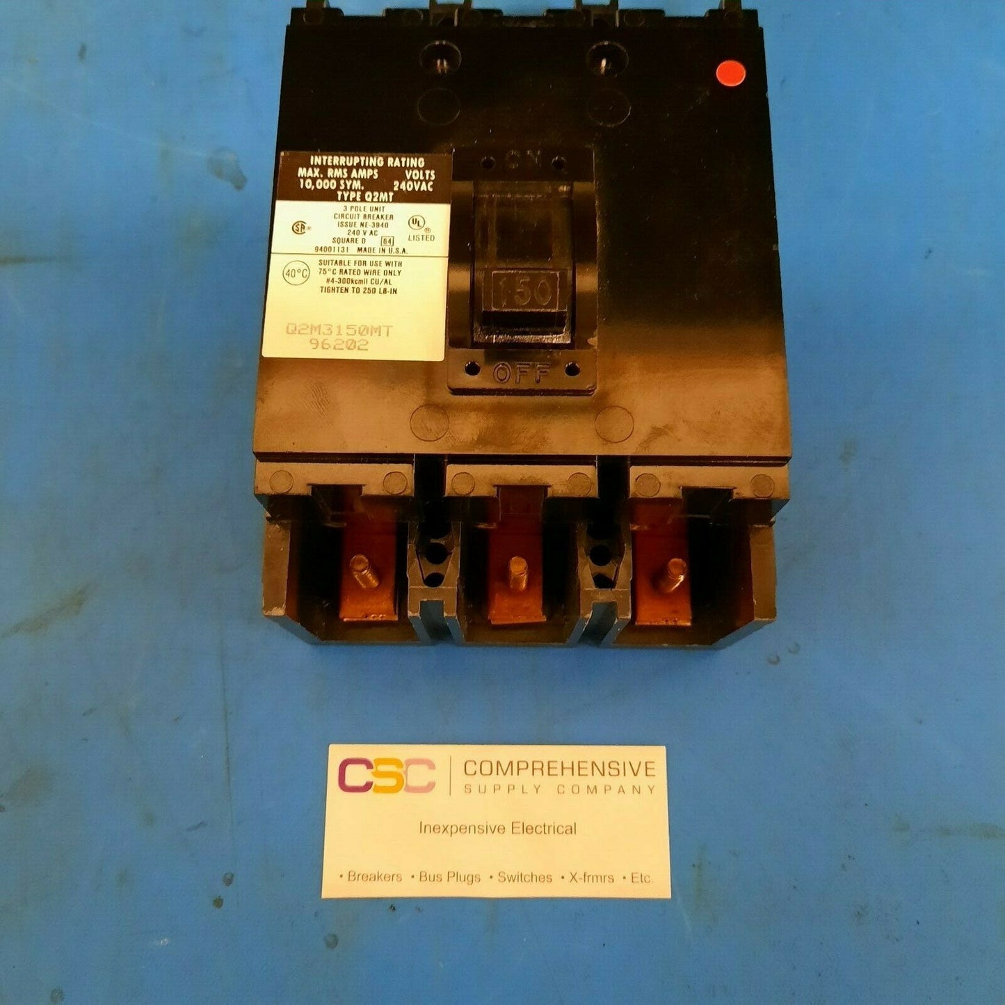 Q2M3150MT - Square D 150A Amp 3P Pole 10kA@240V Bolt On Circuit Breaker