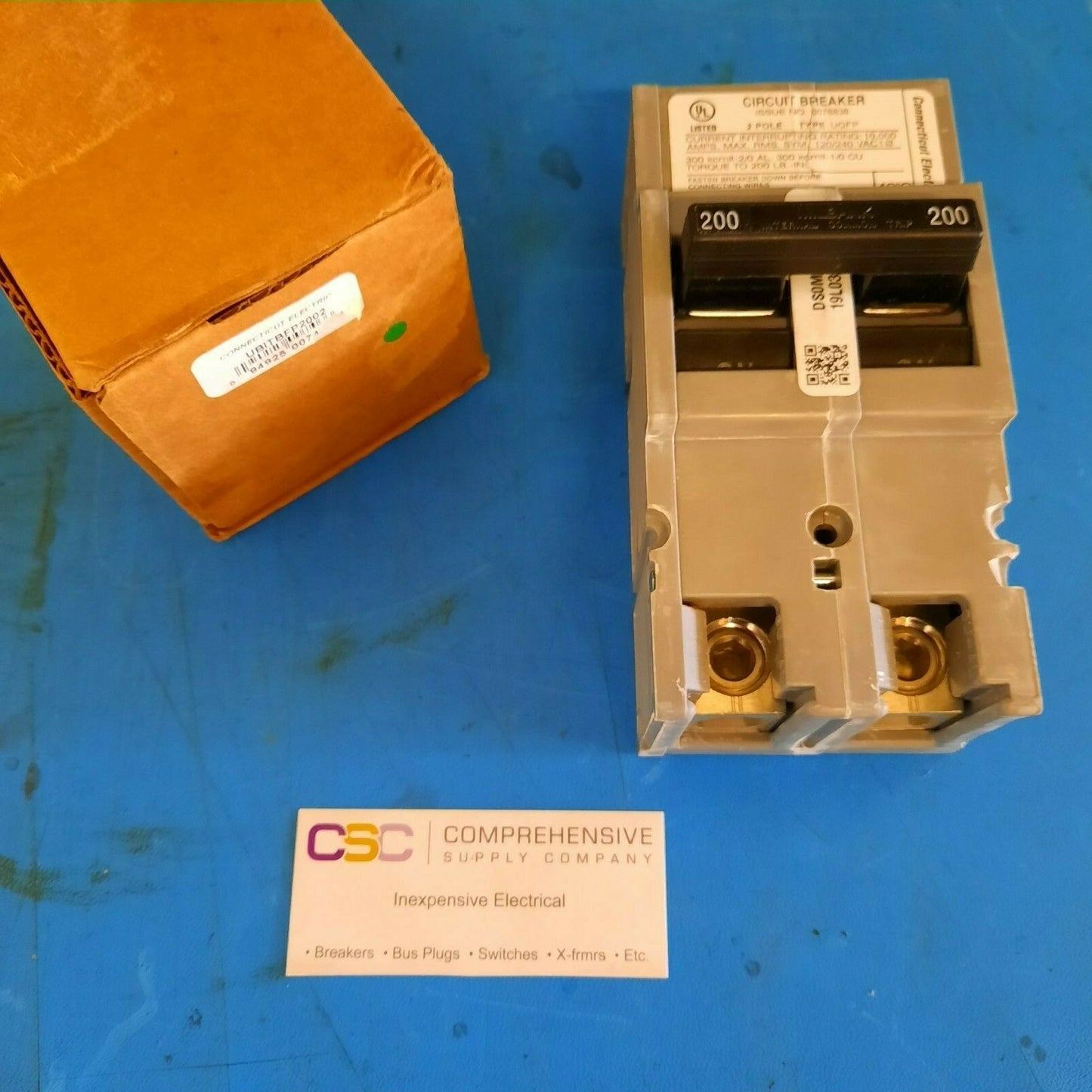 UBITBFP2002 - Connecticut Electric 200A Amp 2P Pole 10kA@120/240V Plug On Zinsco Replacement Main Circuit Breaker