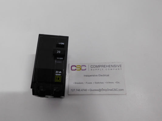 QOB220VH - Square D 20A Amp 2P Pole 22kA@120/240V Bolt On Circuit Breaker