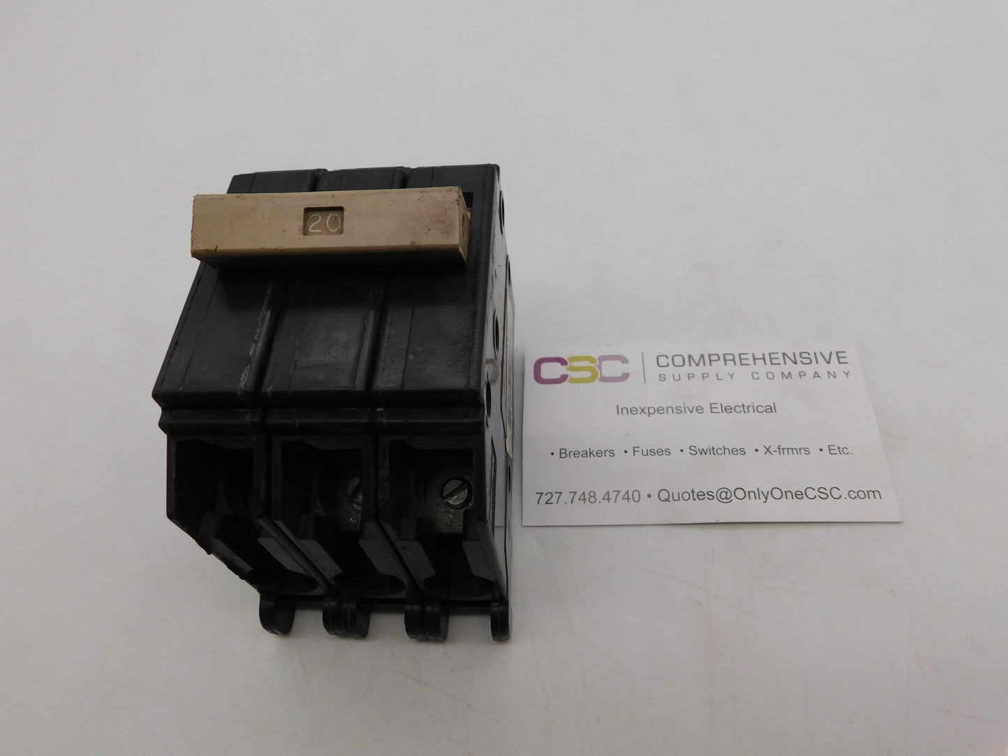 CH320 - Cutler Hammer 20A Amp 3P Pole 10kA@240V Plug On Circuit Breaker