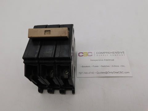 CH320 - Cutler Hammer 20A Amp 3P Pole 10kA@240V Plug On Circuit Breaker