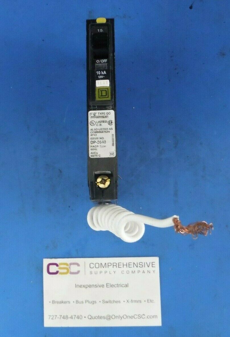 QO115CAFI - Square D 15A Amp 1P Pole 10kA@120V Plug On Combo Arc Fault AFCI Circuit Breaker