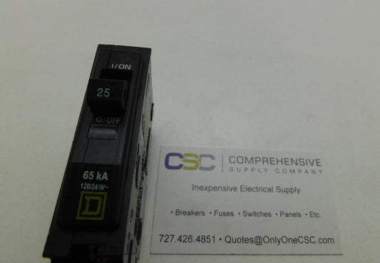 QHB125 - Square D 25A Amp 1P Pole 65kA@120/240V Bolt On Circuit Breaker