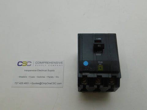 QO360 - Square D 60A Amp 3P Pole 10kA@240V Plug On Circuit Breaker