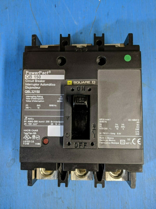 QBL32150 - Square D 150A Amp 3P Pole 10kA@240V Feed Through Powerpact Circuit Breaker