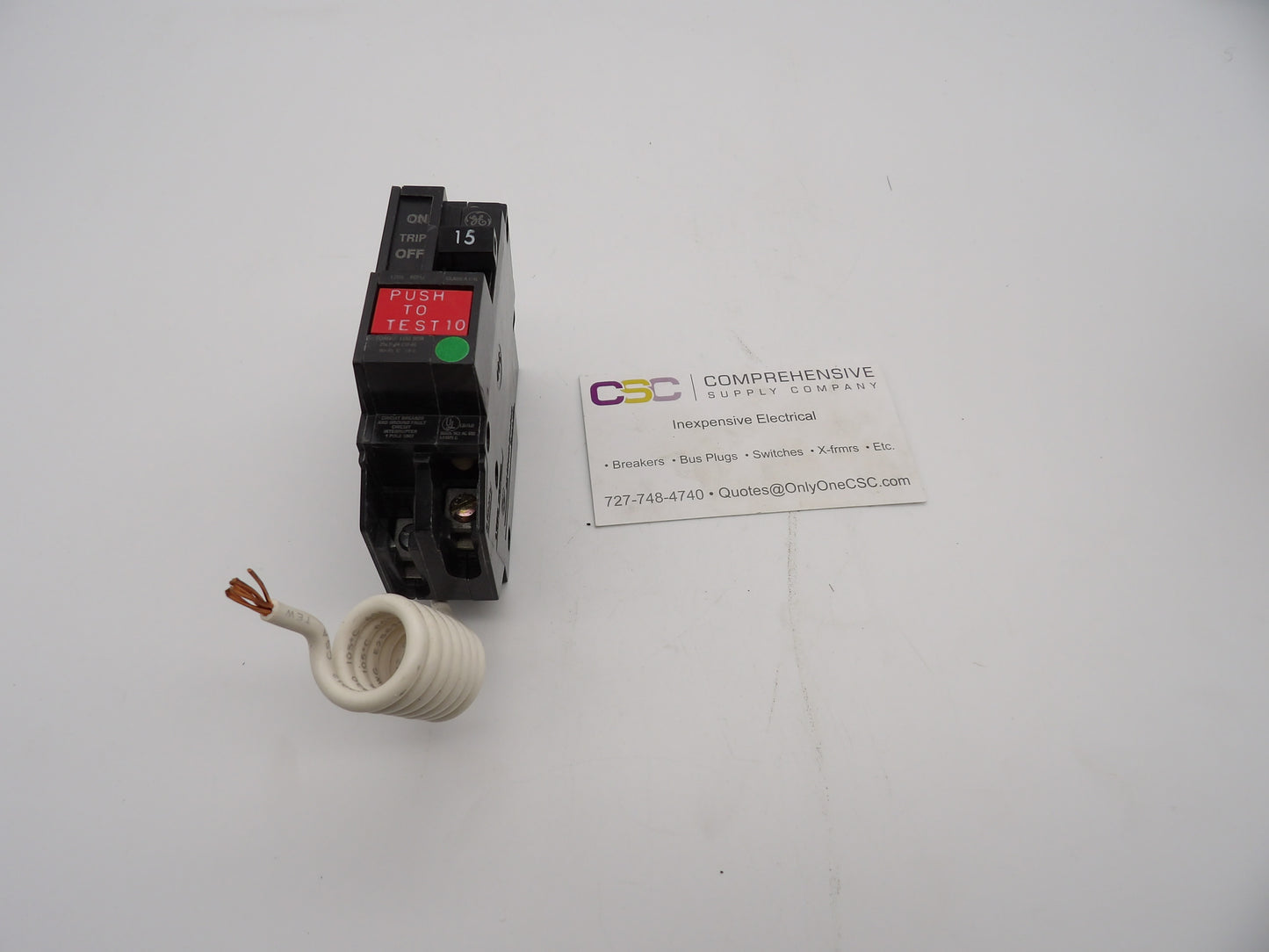 THQL1115GF - GE 15A Amp 1P Pole 10kA@120V Plug On Ground Fault GFCI Circuit Breaker