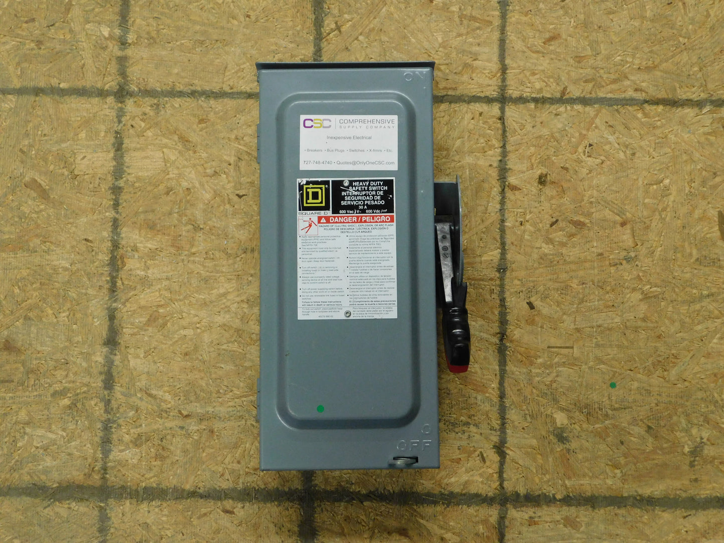 H361NRB - Square D 30A Amp 3P Pole 600V Nema 3R Fusible Safety Switch W/Neutral