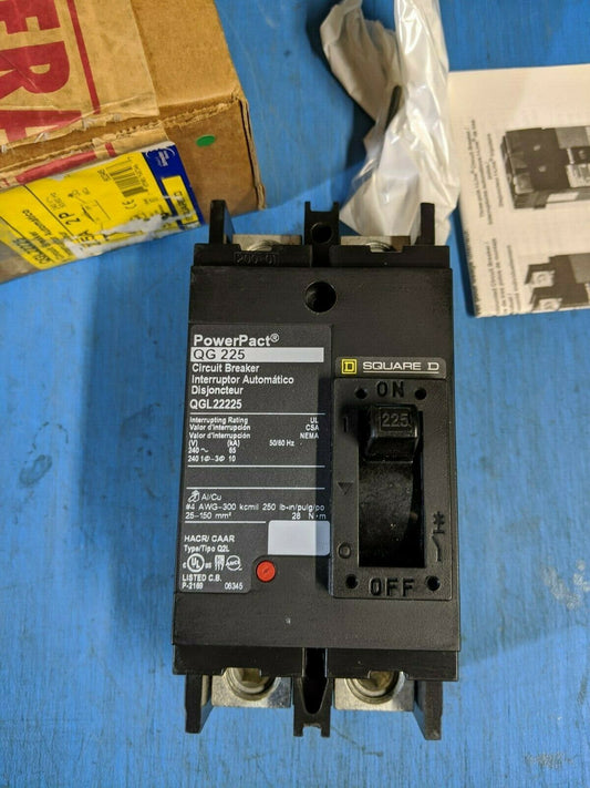 QGL22225 - Square D 225A Amp 2P Pole 65kA@240V Feed Through Powerpact Circuit Breaker