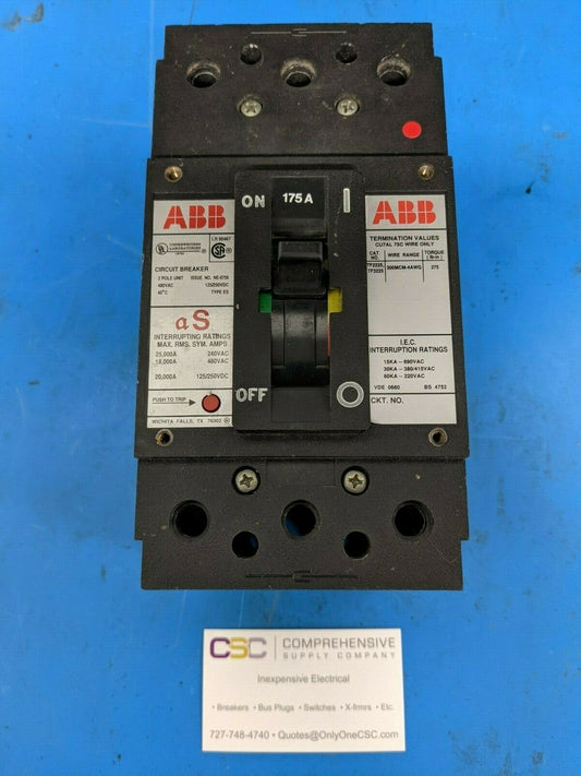 ES-175A-2P - ABB 175A Amp 2P Pole 18kA@480V Feed Through Circuit Breaker