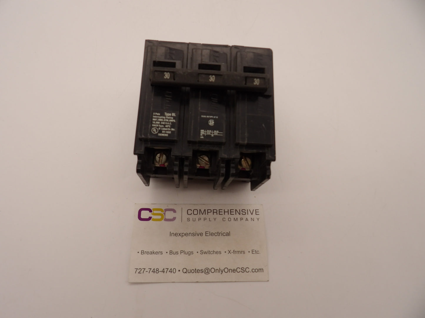 B330 - Siemens 30A Amp 3P Pole 10kA@240V Bolt On Circuit Breaker - Older Series