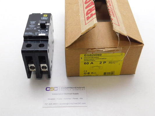 EGB24060 - Square D 60A Amp 2P Pole 35kA@480Y/277V Bolt On Circuit Breaker