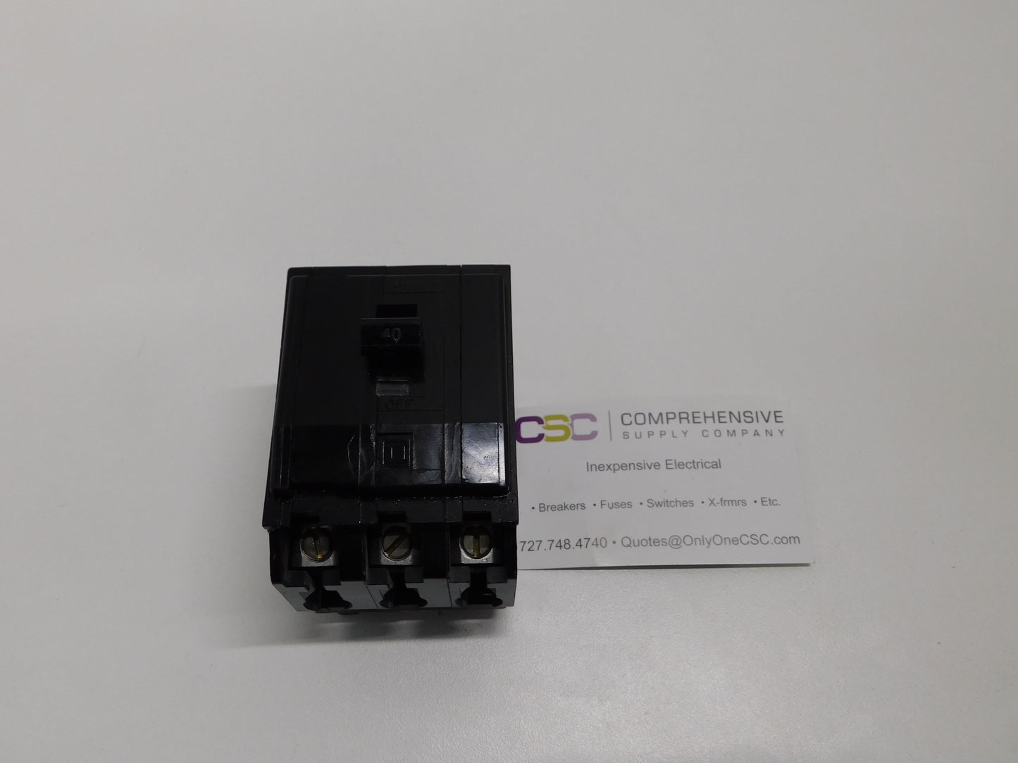 QO340 - Square D 40A Amp 3P Pole 10kA@240V Plug On Black Circuit Breaker