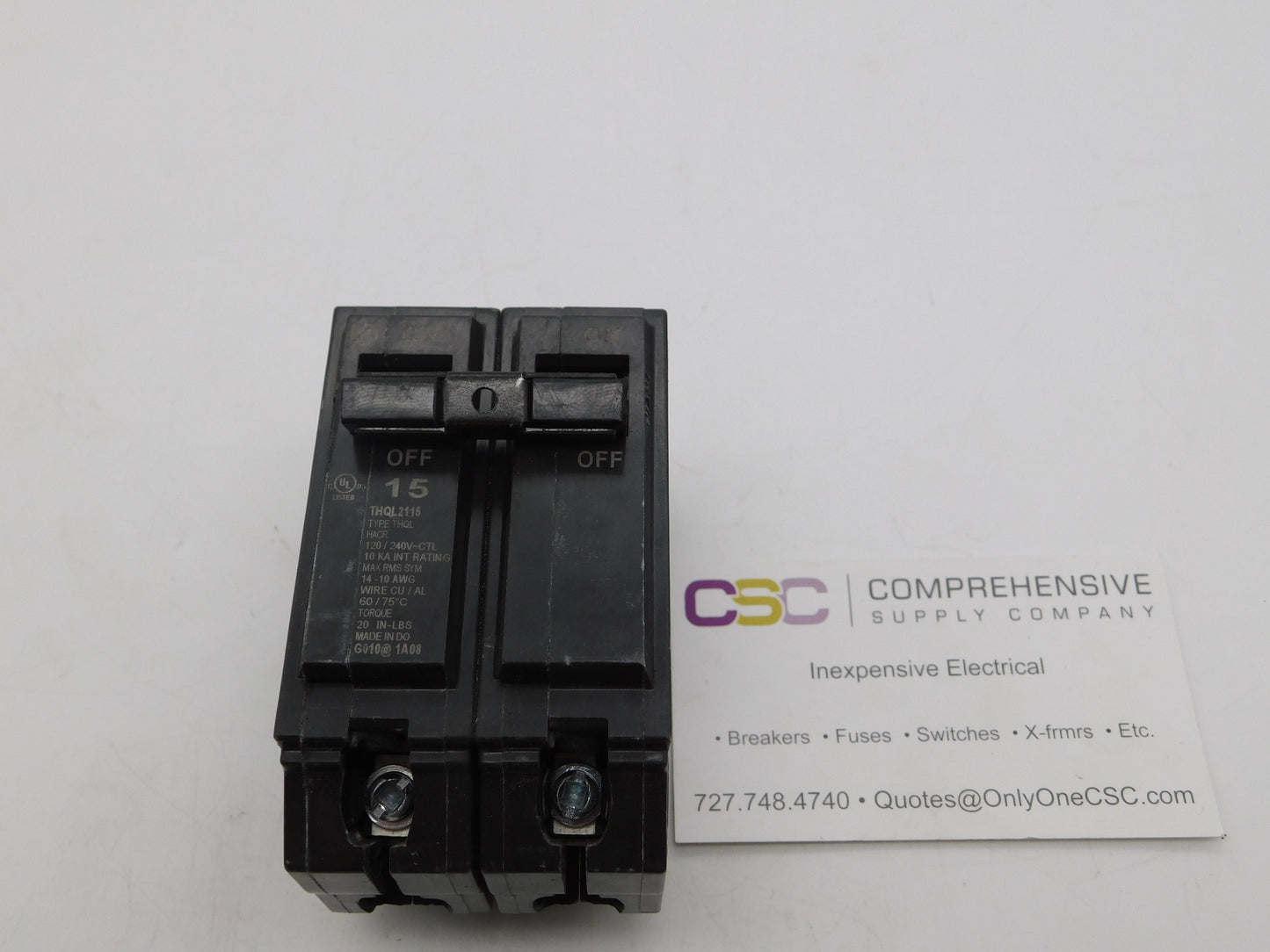 THQL2115 - GE 15A Amp 2P Pole 10kA@120/240V Plug On Circuit Breaker
