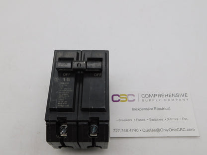 THQL2115 - GE 15A Amp 2P Pole 10kA@120/240V Plug On Circuit Breaker