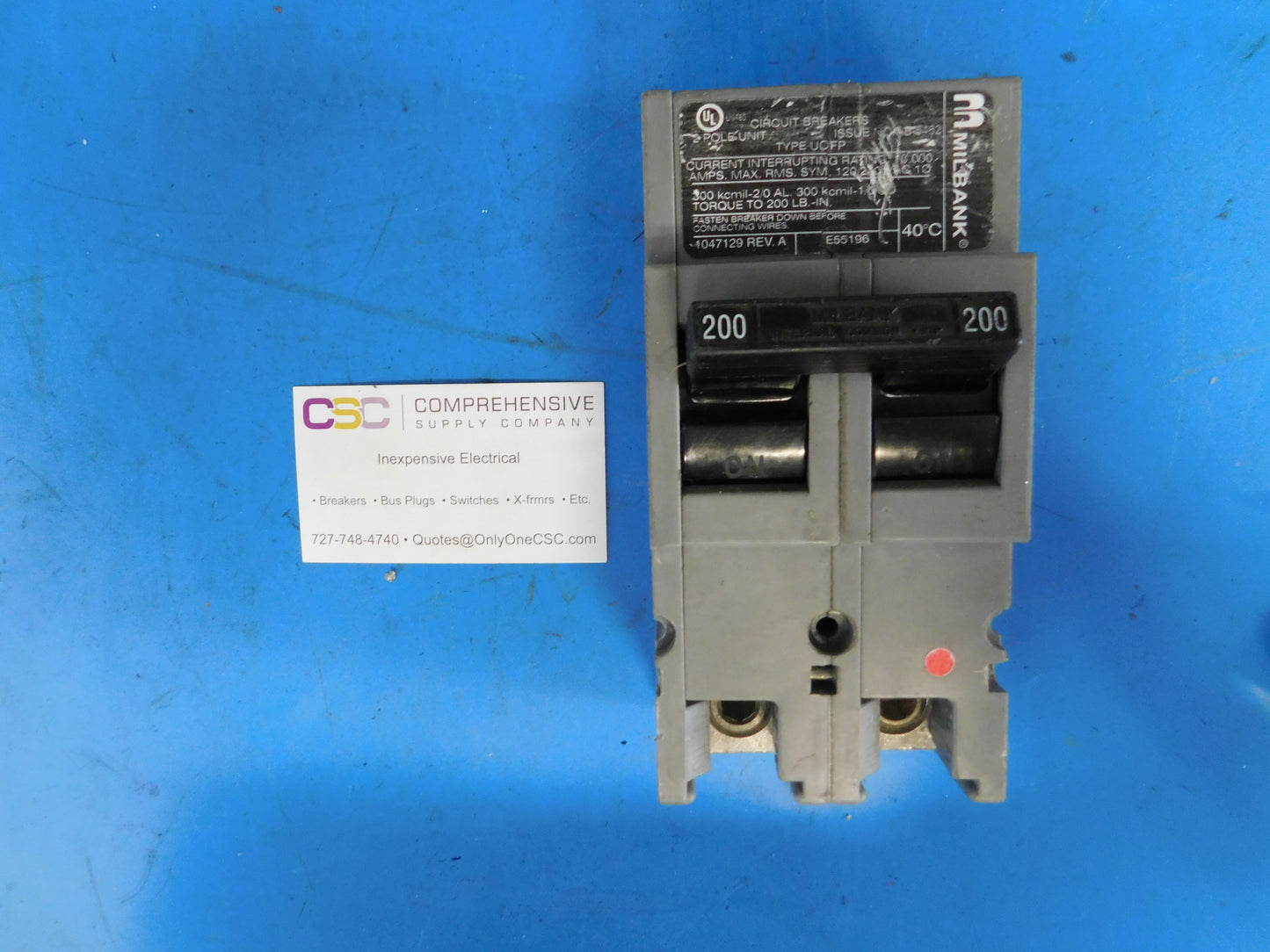 UQFP200 - Milbank 200A Amp 2P Pole 10kA@240V Plug On Main Circuit Breaker
